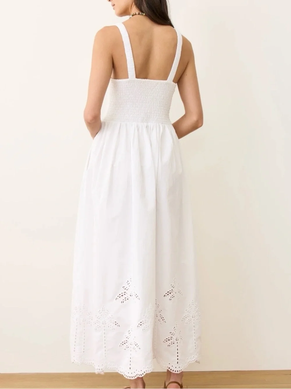 Marine Layer Selene Eyelet Maxi Dress Large white Cotton - Picture 2 of 8